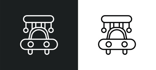 Poster - high speed tube line icon in white and black colors. high speed tube flat vector icon from high speed tube collection for web, mobile apps and ui.