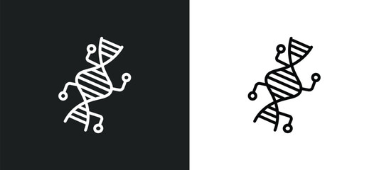 genetic modification line icon in white and black colors. genetic modification flat vector icon from genetic modification collection for web, mobile apps and ui.