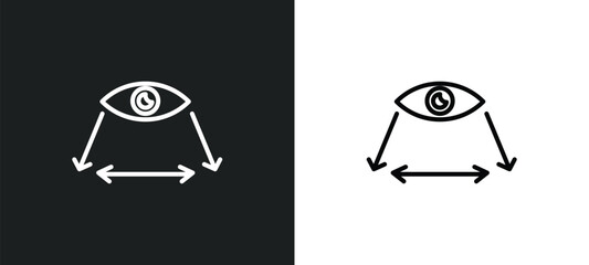 Poster - field of view line icon in white and black colors. field of view flat vector icon from field of view collection for web, mobile apps and ui.