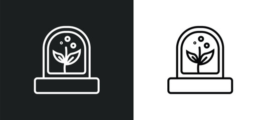 Poster - artificial atmosphere line icon in white and black colors. artificial atmosphere flat vector icon from artificial atmosphere collection for web, mobile apps and ui.