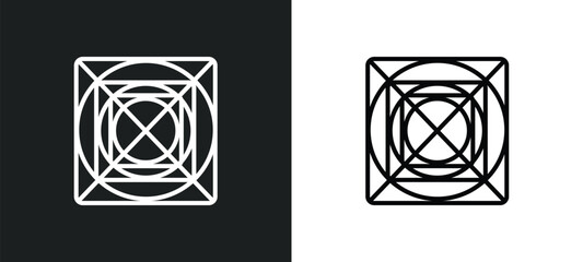 Poster - ai grid line icon in white and black colors. ai grid flat vector icon from ai grid collection for web, mobile apps and ui.