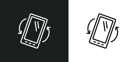 Poster - tilt line icon in white and black colors. tilt flat vector icon from tilt collection for web, mobile