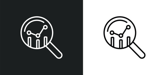 Poster - prediction line icon in white and black colors. prediction flat vector icon from prediction collection for web, mobile apps and ui.