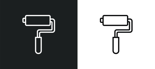 Poster - painted line icon in white and black colors. painted flat vector icon from painted collection for web, mobile apps and ui.