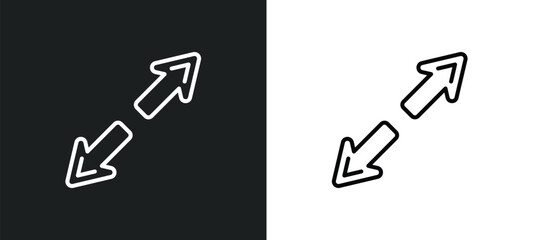 Poster - diagonal line icon in white and black colors. diagonal flat vector icon from diagonal collection for web, mobile apps and ui.