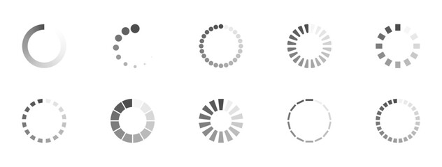 Fototapete - Download sign set. Load icons set. Load system. Data load. Loading bar. Froze computer. Vector stock illustration. Vector illustration. Vector illustration
