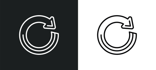 Poster - refresh line icon in white and black colors. refresh flat vector icon from refresh collection for web, mobile apps and ui.