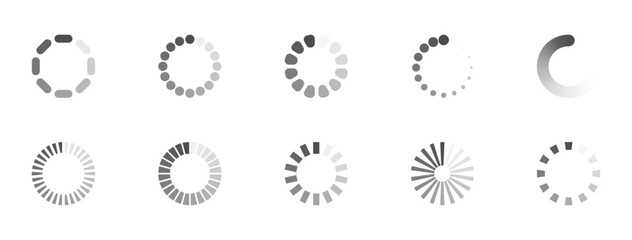 Fototapete - Download sign set. Load icons set. Load system. Data load. Loading bar. Froze computer. Vector stock illustration. Vector illustration. Vector illustration