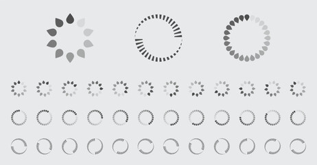 Fototapete - Circular Loading Buffering Icons Vector Set Video Ready for Animation Gif All Keyframes Frames Bufring Circle Waiting for Connection Buffer Preloader Download Symbol Easy Replace Color