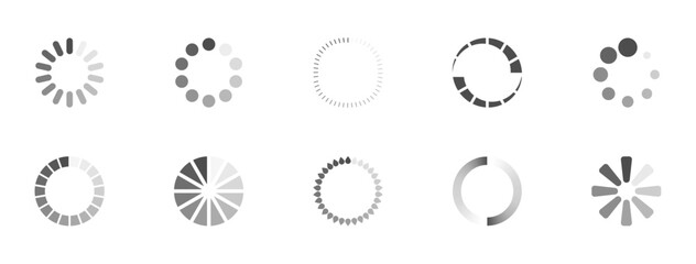 Fototapete - Download sign set. Load icons set. Load system. Data load. Loading bar. Froze computer. Vector stock illustration. Vector illustration. Vector illustration