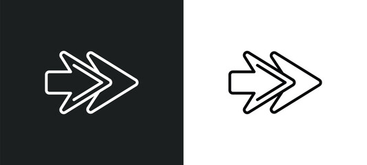 Poster - next line icon in white and black colors. next flat vector icon from next collection for web, mobile