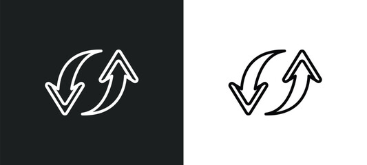 Poster - spin line icon in white and black colors. spin flat vector icon from spin collection for web, mobile apps and ui.