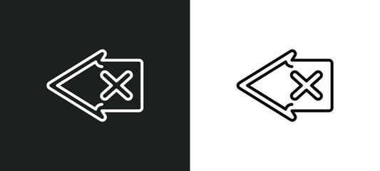 Poster - backspace line icon in white and black colors. backspace flat vector icon from backspace collection for web, mobile apps and ui.