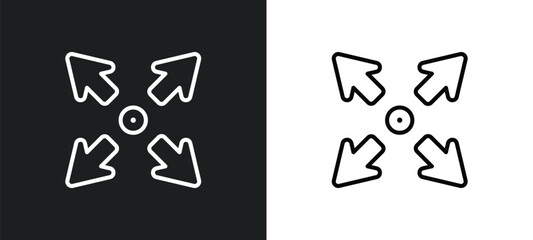 Poster - expand line icon in white and black colors. expand flat vector icon from expand collection for web, mobile apps and ui.
