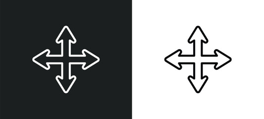 Poster - drag line icon in white and black colors. drag flat vector icon from drag collection for web, mobile apps and ui.