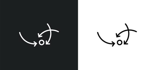 Poster - military strategy line icon in white and black colors. military strategy flat vector icon from military strategy collection for web, mobile apps and ui.