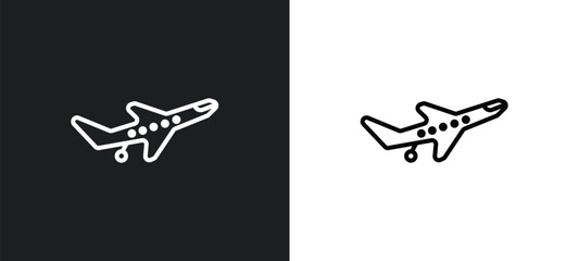 Poster - flight line icon in white and black colors. flight flat vector icon from flight collection for web, mobile apps and ui.