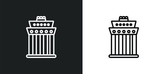 Poster - brandenburg line icon in white and black colors. brandenburg flat vector icon from brandenburg collection for web, mobile apps and ui.