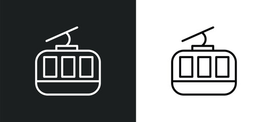 Poster - cabl line icon in white and black colors. cabl flat vector icon from cabl collection for web, mobile apps and ui.