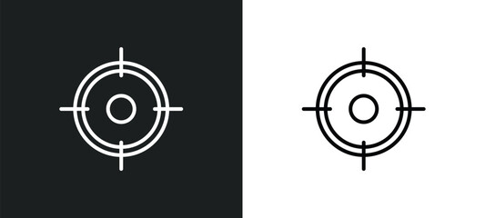 Poster - hunt line icon in white and black colors. hunt flat vector icon from hunt collection for web, mobile apps and ui.