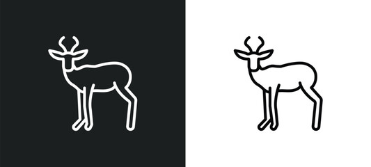 Canvas Print - antelope line icon in white and black colors. antelope flat vector icon from antelope collection for web, mobile apps and ui.