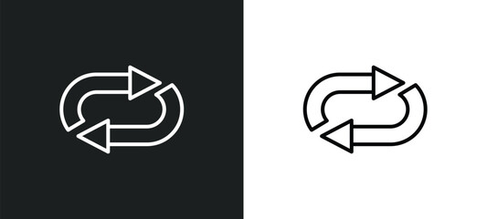 Poster - loop line icon in white and black colors. loop flat vector icon from loop collection for web, mobile apps and ui.