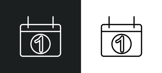 Poster - first date line icon in white and black colors. first date flat vector icon from first date collection for web, mobile apps and ui.