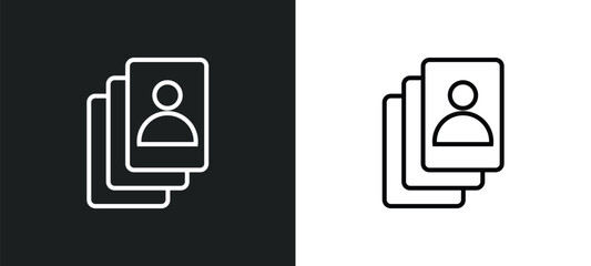 Poster - accounts line icon in white and black colors. accounts flat vector icon from accounts collection for web, mobile apps and ui.