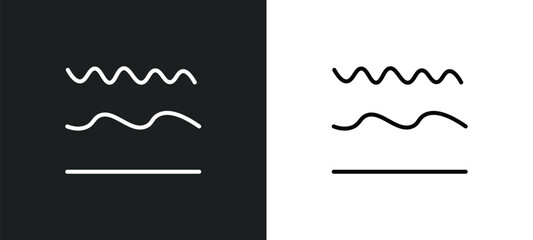 Poster - curve line icon in white and black colors. curve flat vector icon from curve collection for web, mobile apps and ui.
