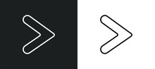 Is Greater Than Line Icon In White And Black Colors. Is Greater Than Flat Vector Icon From Is Greater Than Collection For Web, Mobile Apps And Ui.