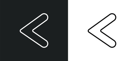 Poster - is less than line icon in white and black colors. is less than flat vector icon from is less than collection for web, mobile apps and ui.