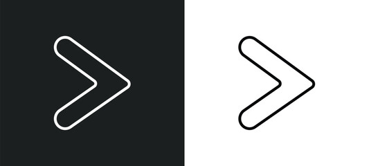 is greater than line icon in white and black colors. is greater than flat vector icon from is greater than collection for web, mobile apps and ui.