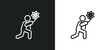 sorry human line icon in white and black colors. sorry human flat vector icon from sorry human collection for web, mobile apps and ui.