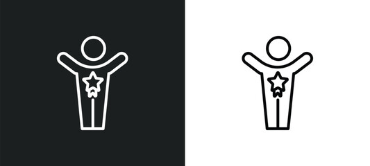 Poster - special human line icon in white and black colors. special human flat vector icon from special human