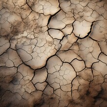 Dry Earth, Cracked Background Texture, Mossy Desert, Ai Generative