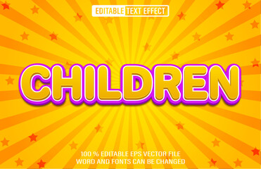 Aufkleber - Children editable text effect 3d style template