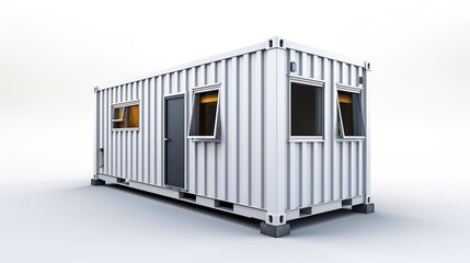 Wall Mural - Mobile office buildings or container site office for construction site. Shipping container. Portable house and office cabins,Generative AI illustration