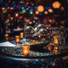 Canvas Print - background bar in the evening lights