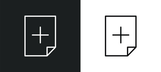  - new file line icon in white and black colors. new file flat vector icon from new file collection for web, mobile apps and ui.