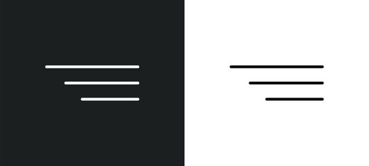 Poster - side menu line icon in white and black colors. side menu flat vector icon from side menu collection for web, mobile apps and ui.