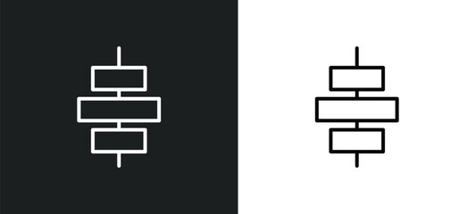Poster - horizontal alignment line icon in white and black colors. horizontal alignment flat vector icon from horizontal alignment collection for web, mobile apps and ui.