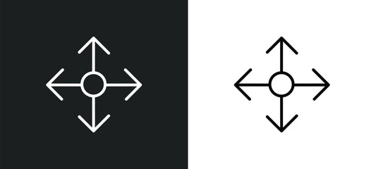 Sticker - enlarge line icon in white and black colors. enlarge flat vector icon from enlarge collection for web, mobile apps and ui.