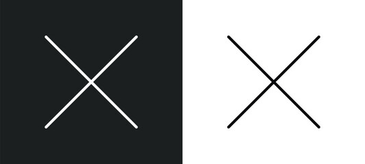 Poster - close line icon in white and black colors. close flat vector icon from close collection for web, mobile apps and ui.