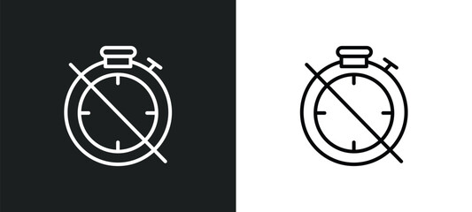 Fototapete - timer off line icon in white and black colors. timer off flat vector icon from timer off collection for web, mobile apps and ui.