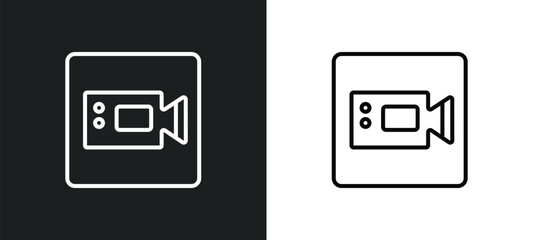 Poster - facetime line icon in white and black colors. facetime flat vector icon from facetime collection for web, mobile apps and ui.