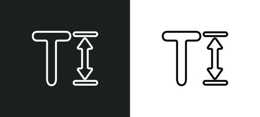 Poster - text height line icon in white and black colors. text height flat vector icon from text height collection for web, mobile apps and ui.