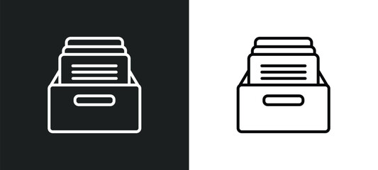 Poster - office material line icon in white and black colors. office material flat vector icon from office material collection for web, mobile apps and ui.