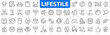 © vectorsanta - Lifestyle icon set. Hobby and lifestyle. Healthy lifestyle, diet, exercise, sleep, relationships, running, routine, self-care, culture, hobby and more. Vector illustration