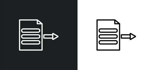 Fototapete - export archive line icon in white and black colors. export archive flat vector icon from export archive collection for web, mobile apps and ui.