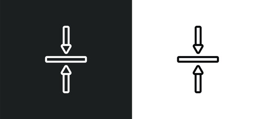 Poster - vertical align line icon in white and black colors. vertical align flat vector icon from vertical align collection for web, mobile apps and ui.